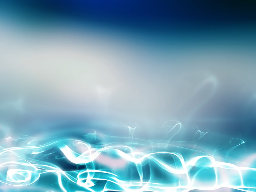blue and white wave illustration HD wallpaper